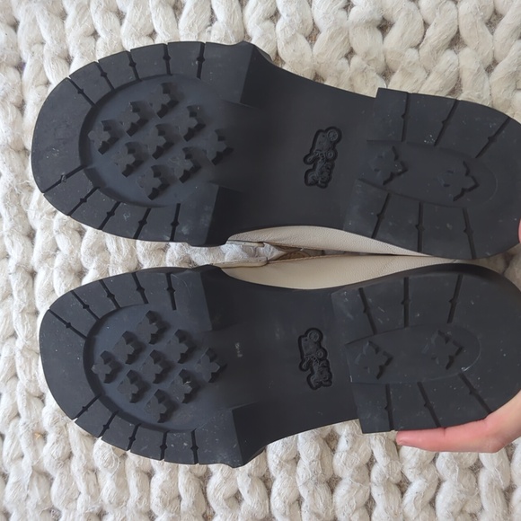 Coach Leah Loafers Cream White Leather Platforms - Picture 6 of 6